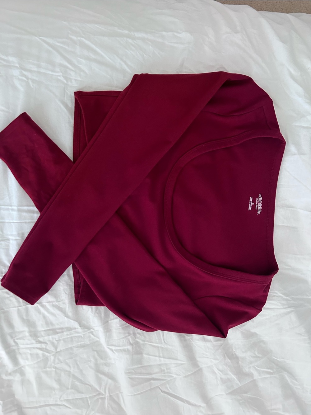 Target Long Sleeve Scoop Neck Top in Burgundy